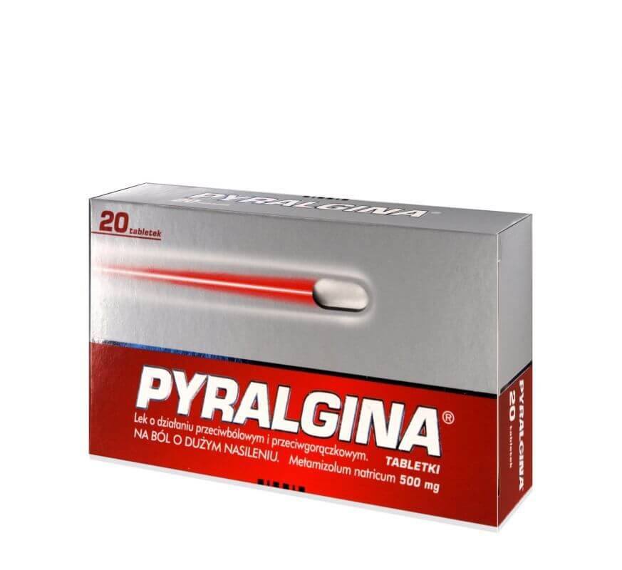 PYRALGINA UK 500 MG- Przeciwbólowe, 20 tabletek / POLSKIE LEKI SUPPLEMENTY UK