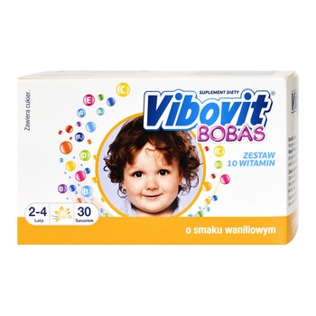 Vibovit Bobas UK - 30 saszetek witaminowych ,smak waniliowy. POLSKA APTEKA W UK