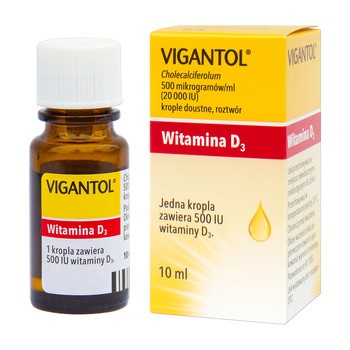 VIGANTOL- KROPLE, 10 ML - Witamina D3 w kroplach 20.000iu / POLSKA APTEKA / SZYBKA DOSTAWA UK