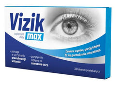 Vizik Max, 30 tabletek -utrzymuje prawidłowe widzenie, zmniejsza zmęczenie oczu, UK apteka , UK sklep online